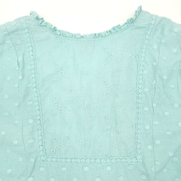 Torrid Babydoll Top Womens Size 4X Clip Dot Eyelet Cottagecore Peasant Prairie - Picture 10 of 10